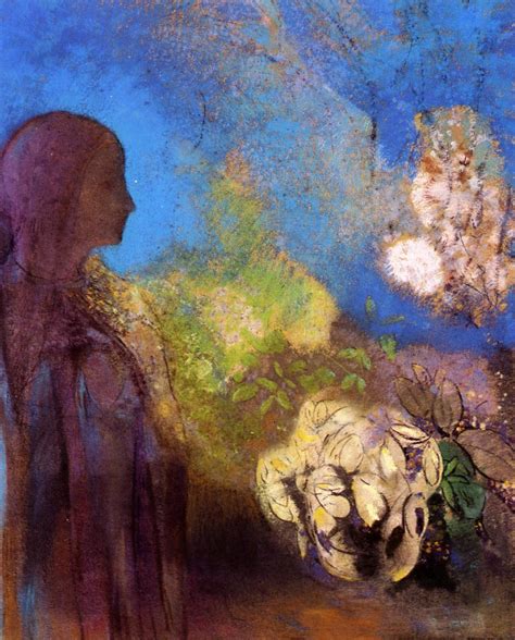 Girl with Chrysanthemums - Odilon Redon - WikiArt.org - encyclopedia of ...