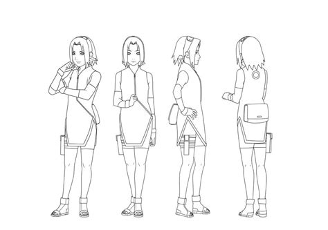 Sakura Haruno 14 Outfit 1 Outlines By Sunakisabakuno On Deviantart