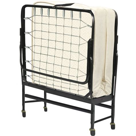 Fully Assembled Portable Rollaway Folding Cot Bed With Mattress