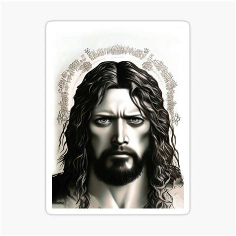 Portrait Of Jesus Christ Sticker For Sale By Cattlettart Redbubble