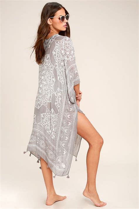 Sun Daze Grey Print Cover Up Cover Up Maternity Swim Cover Up