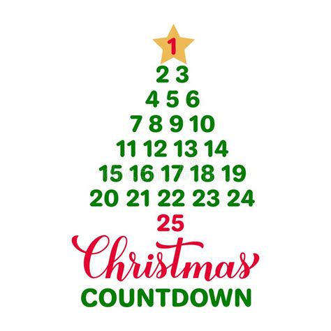 Christmas Countdown Sign Advent Calendar Template Days Until