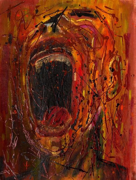 The Cry Abstract Expressionism Canvas Painting Pop Art Acrylic Oil Red