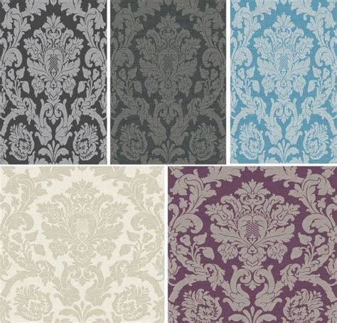 New Luxury Grandeco Kensington Damask Glitter Metallic Vinyl 10m