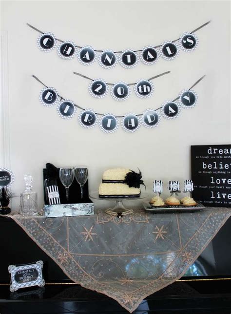Celebrate in style and have a blast with these awesome 20th birthday ideas! 1920's Black & White Glam Birthday Party Ideas | Photo 1 ...