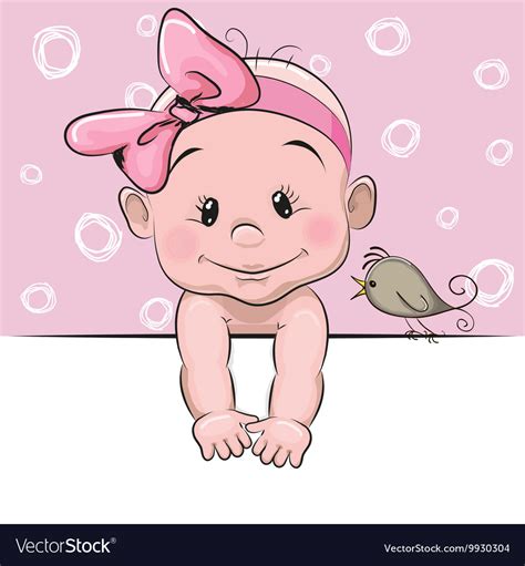 Cute Cartoon Baby Girl Royalty Free Vector Image