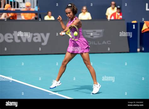 leylah annie fernandez of canada during the miami open tennis tournament on thursday march 24