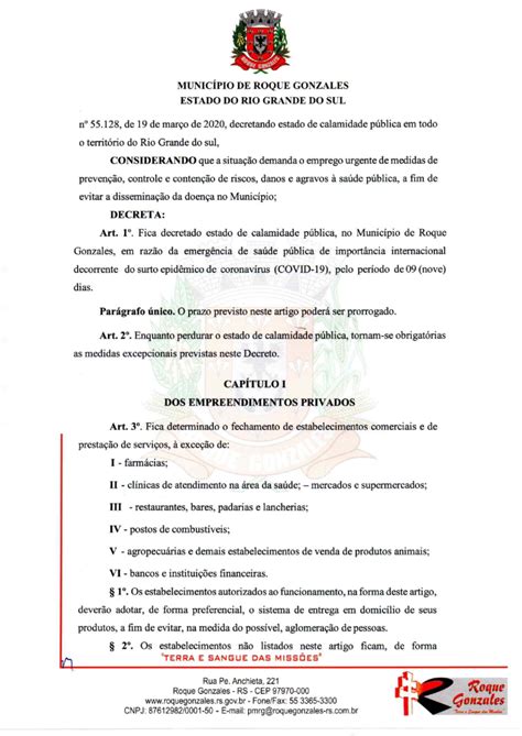 Prefeito Assina Decreto Que Declara Estado De Calamidade PÚblica E DispÕe Medidas Para O