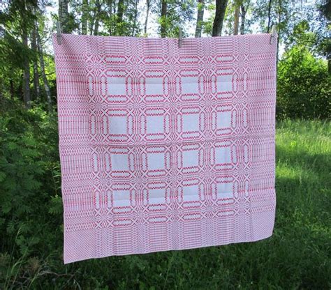 Linen Tablecloth Square Table Topper Red White Plaid Home Etsy