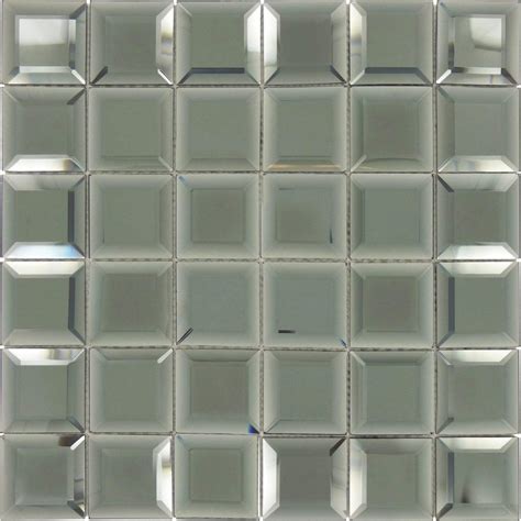 Hematite Squares Grey 2 X 2 Glossy And Frosted Glass Mirror Tile Ckr112
