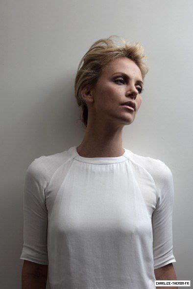 Charlize Theron Portrait In A Sheer White Transparent Seethrough White