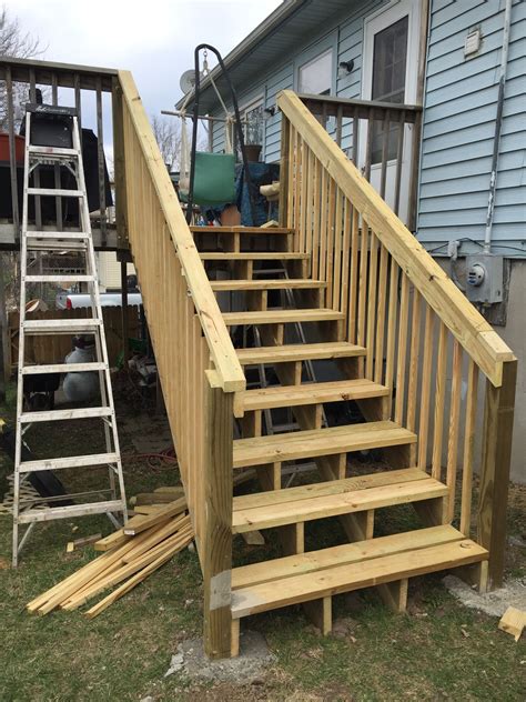 Stairs Off Of The Deck Mobile Home Porch Home Porch Stairs