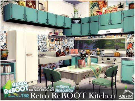 Sims 4 — Retro Reboot Kitchen By Nobody13922 — A Colorful Retro Kitchen