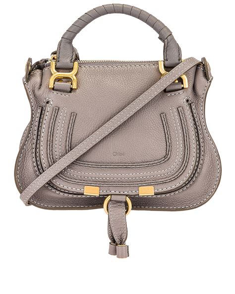 Chloe Mini Marcie Double Carry Bag In Cashmere Grey Fwrd