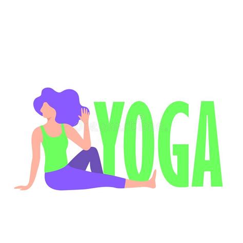 Cartoon Yoga Girls Young Women In Asanas Poses Fitness Character