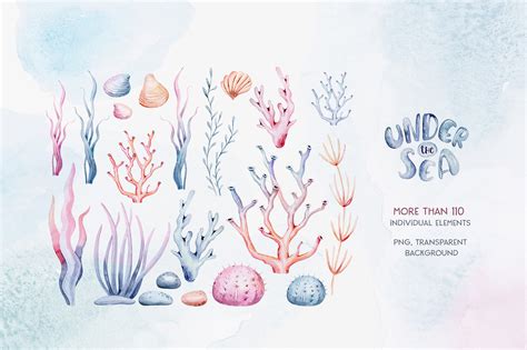 Under The Sea Watercolor Set Part 2 Design Cuts