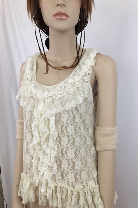 Vintage Lace Shell Ivory Lace Shell Victorian Lace Top Lace Etsy