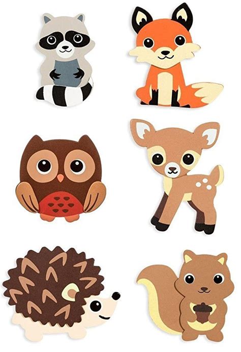 Natural Wood Painted Woodland Creatures Cutouts 6 Count Hedgehog