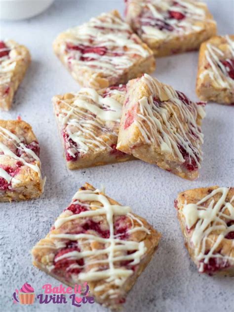 Raspberry White Chocolate Blondies Bake It With Love