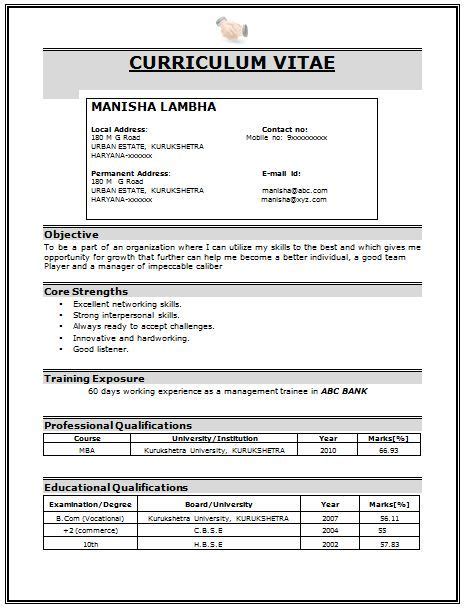 Download best resume formats in word and use professional quality fresher resume templates for free. Image result for Best Resume format for bcom freshers ...