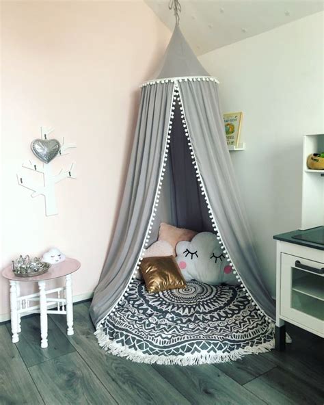 Beautiful handmade, handcrafted, dazzling canopy for your little princess!! Pom Pom Canopy - Bed, Crib, Nursery - Lula Grey | Reading ...