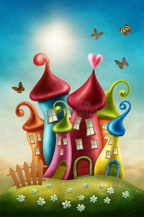 Fantasy Colorful Houses Stock Illustration Illustration Of Childhood