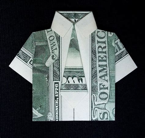 Mini Dress Shirt With Tie Lucky Wallet Charm Money Origami Etsy