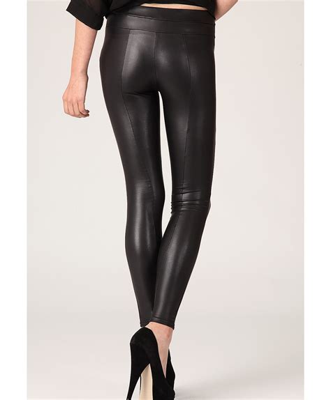 Womens Leather Look Leggings