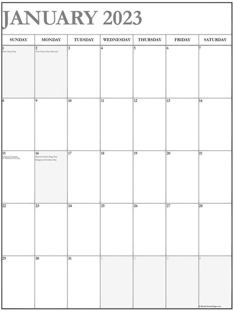 January 2023 Calendar Templates For Word Excel And Pdf January 2023