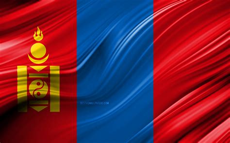 Download Wallpapers 4k Mongolian Flag Asian Countries 3d Waves Flag