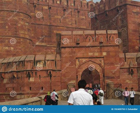 Entry Gates Of The Agra Fort Agrah Uttarpardesh In India Editorial