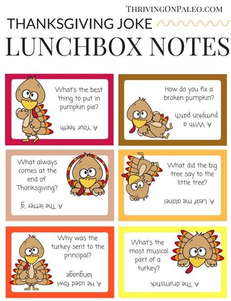 Thanksgiving Joke Lunchbox Notes Thanksgiving Jokes Thanksgiving