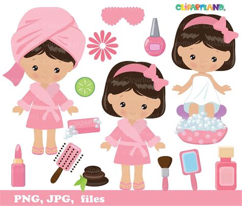 Instant Download Spa Girl Party Clip Art Cspa52spa Personal And Commercial Use Etsy Uk