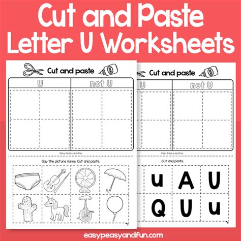 Letter U Cut And Paste Worksheet