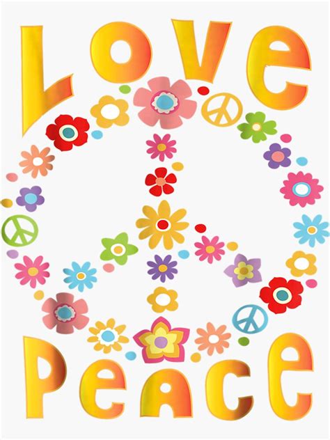 Hippie Love Peace Freedom 60s 70s Tie Dye Sticker For Sale By Trataxr