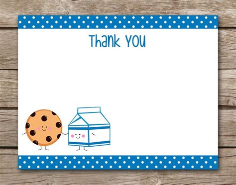 Milk And Cookies Thank You Card Cookies And Milk Thank You