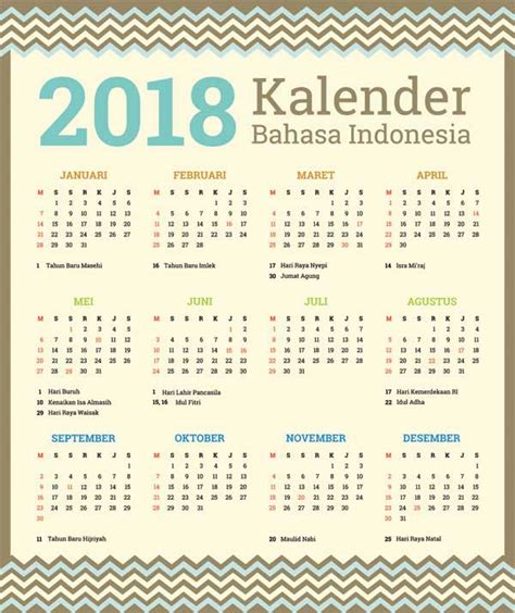 Kalender 2018 Lengkap Jawa Teknoid