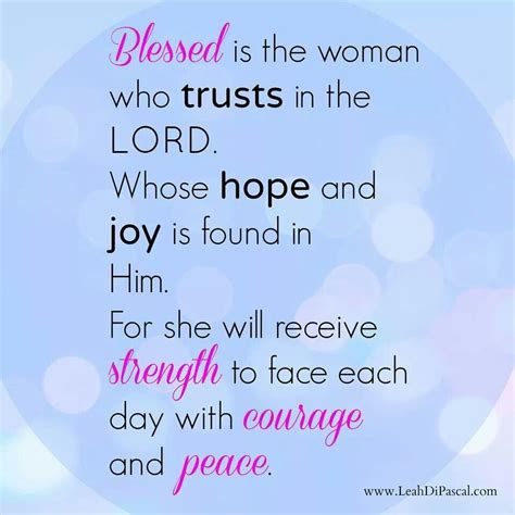 Strength Courage Peace Hope Joy Trust In The Lord The Giver Of