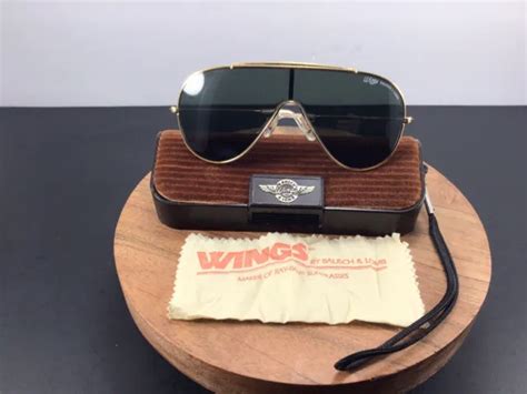 vintage ray ban bausch and lomb wings gold frame aviator glasses 3 piece set nice 240 00 picclick