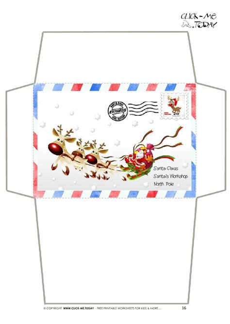 ° 4 high quality (300 dpi) envelope images on four 8.5 x 11 sheets ° 4 matching full page back designs. Craft envelope - Letter to Santa Claus -Border Sleigh Stamp-16