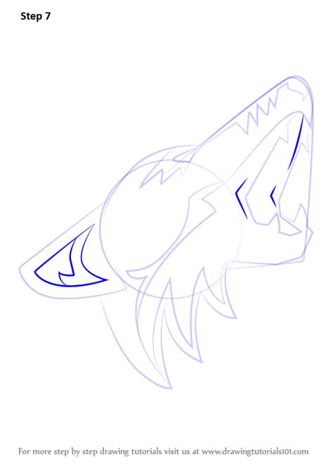 First, draw one ear with double inverted v shapes. Learn How to Draw Arizona Coyotes Logo (NHL) Step by Step ...