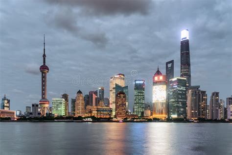 Fabulous Evening View Of Pudong Skyline Lujiazui In Shanghai