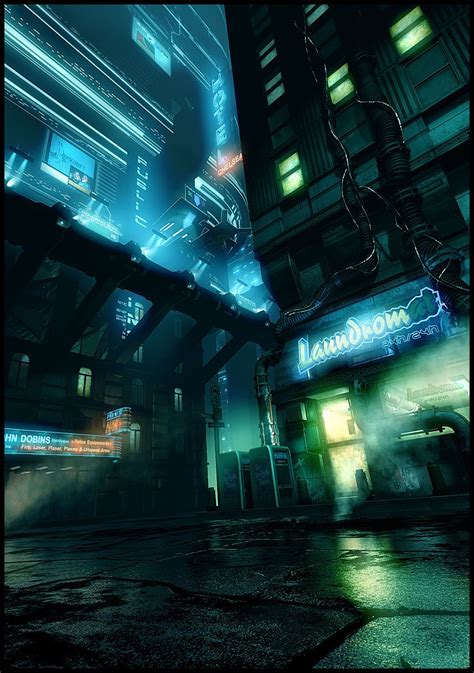 Cyberpunk Atmosphere Neon Future Noir Rain Sci Fi Night City Cyber City Futuristic By