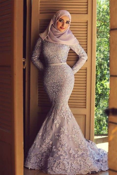 Muslim Dubai Arab Long Sleeves Lace Prom Dresses 2016 Vintage Said