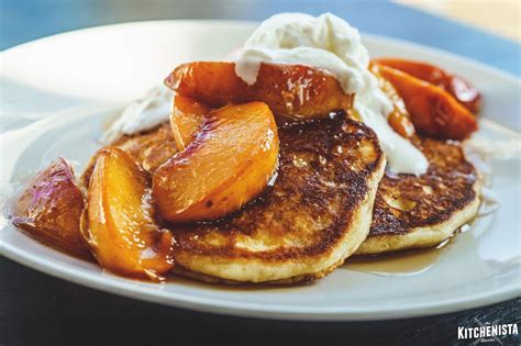 A Recipe For Pancake Lovers Who Wish They Were Eating Peach Cobbler Caramelized Peaches