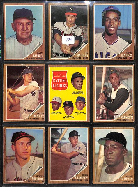 Lot Detail Lot Of 200 Different 1962 Topps Baseball Cards W Banks