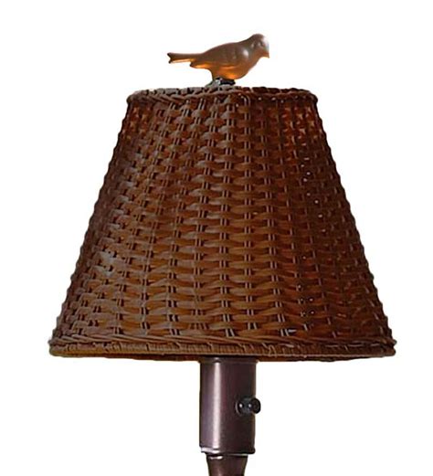 Overhang floor lamp half dome. Waterproof Outdoor Wicker Floor Lamp - Brown | PlowHearth