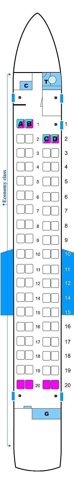 Seat Map Continental Airlines Bombardier Q400 Seatmaestro