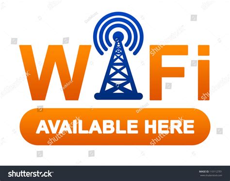 Orange Wifi Available Here Sign Isolated On White Background Stock Photo 110112701 : Shutterstock