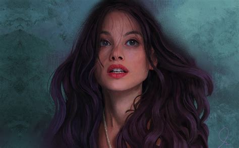 Astrid Berges Frisbey Red Lipstick Digital Art Mandy Jurgens